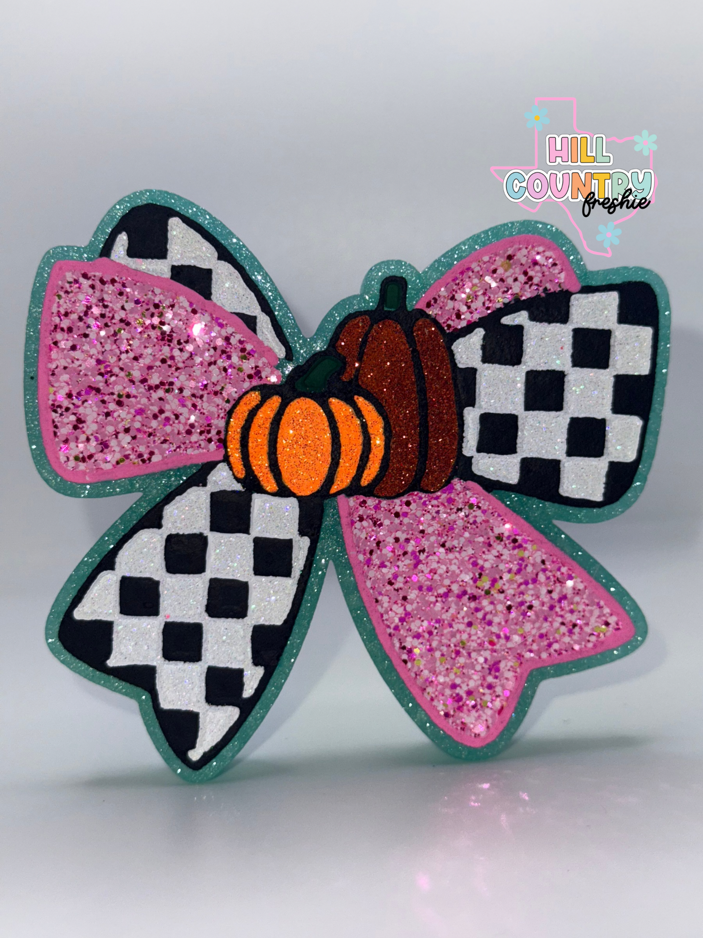 Pumpkin Checkered Bow
