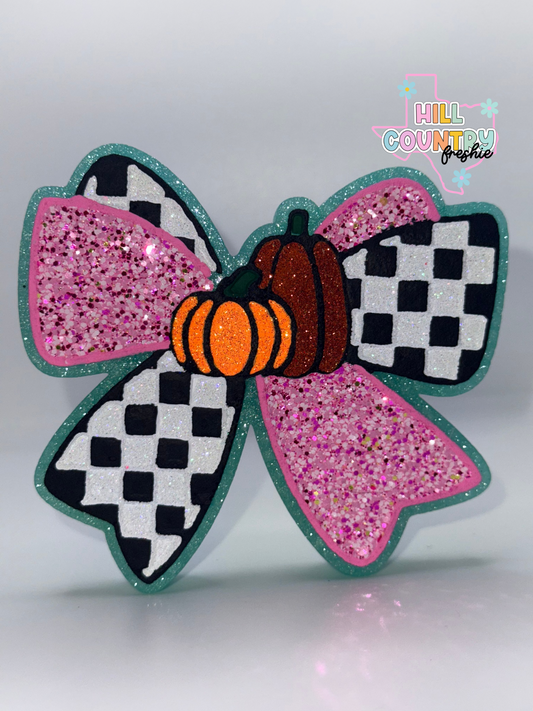 Pumpkin Checkered Bow